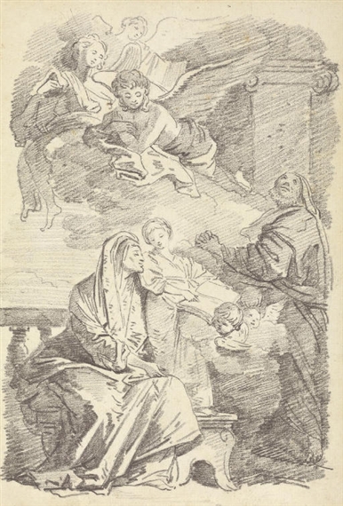 Saint Anne teaching the young Virgin to read, after Giovanni Battista Tiepolo by Jean-Honoré Fragonard