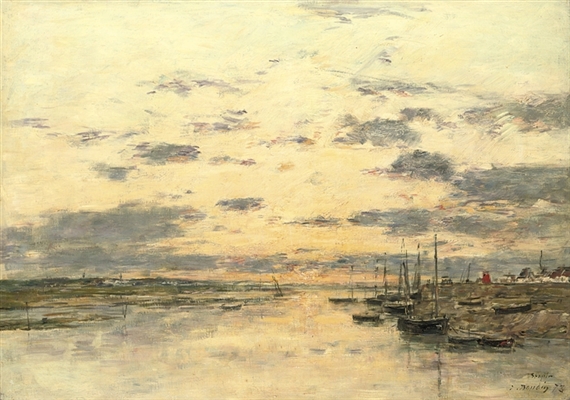 ウジェーヌ・ブーダンLAVEUSES AU BORD DE LA TOUQUES Fichier:Eugène Boudin - Laveuses au bord de la Touques (1885