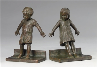 'Hide and Seek': A Pair of Bookends - Abastenia St. Leger Eberle