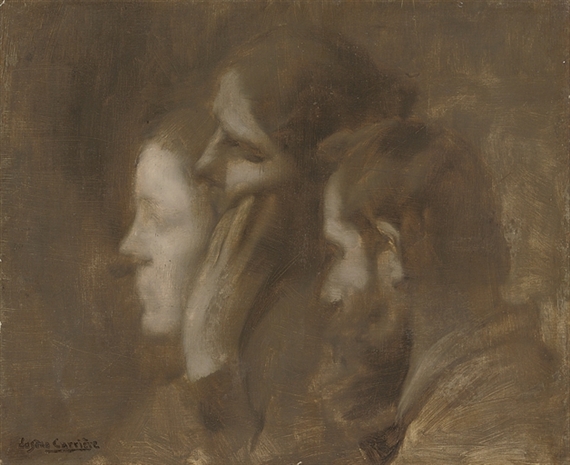 Étude des visages pour Théâtre Populaire by Eugène Carrière