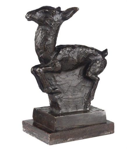 Reehinde (springend) - Roe (jumping) by John Rädecker, 1923