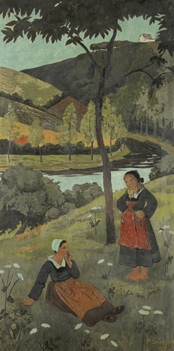 Deux bretonnes au bord de l'Aulne by Paul Sérusier, 1897
