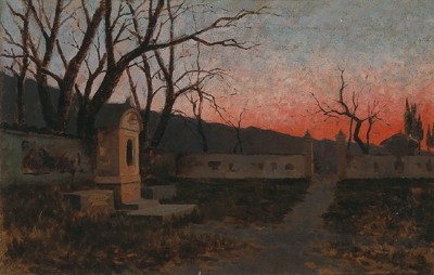 Sunset at the Entrance to a Park by Francesco Filippini