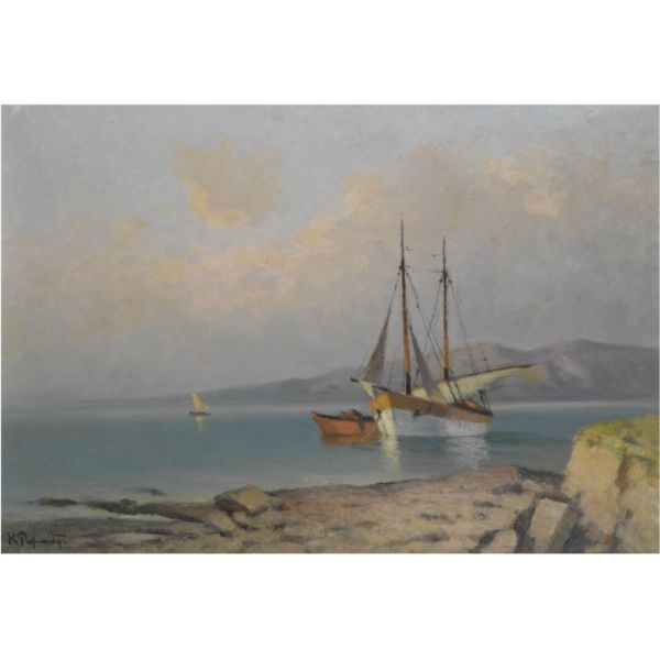 Constantinos Romanides | BOAT ON CALM WATERS | MutualArt