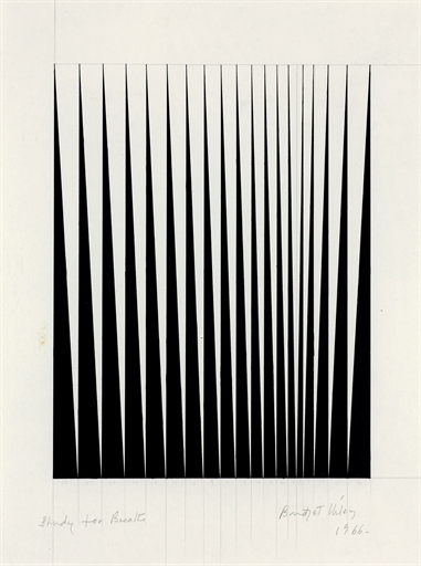 Bridget Riley | Study'66 R+Angle Curve No 1 (1966) | MutualArt