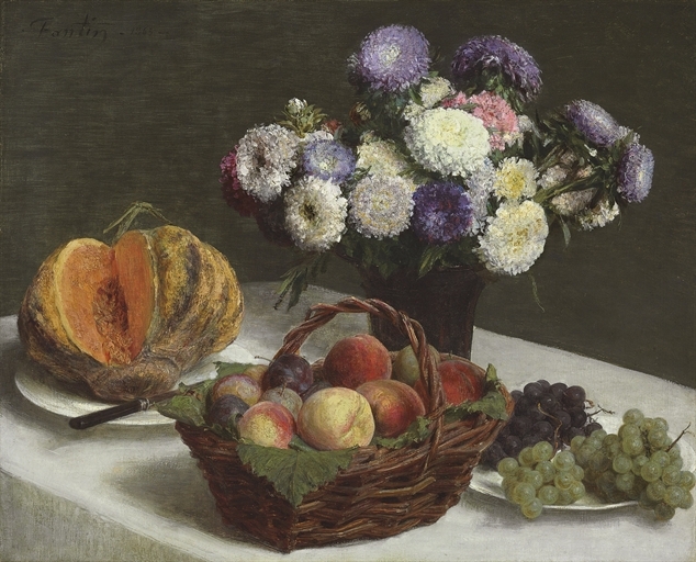 Artwork by Henri Fantin-Latour, Fleurs et fruits, Made of oil on canvas
