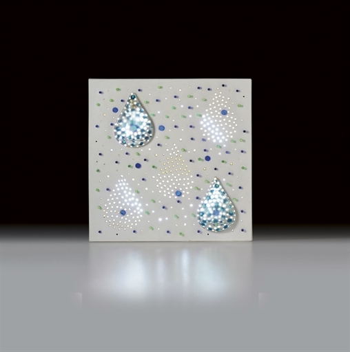 Lumínica con dos gotas (Composición con gotas de agua) by Gyula Kosice, circa 1970