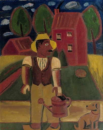 De tuinier - Le Jardinier by Gustave de Smet, Painted in 1929.