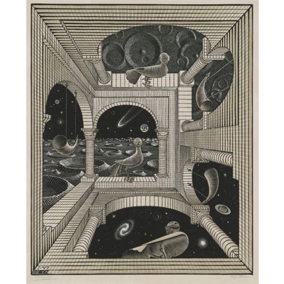 OTHER WORLD by Maurits Cornelis Escher, 1947