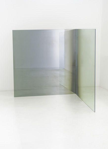 Artwork by Larry Bell, Untitled, Made of Two plate glass panels coated with Inconel