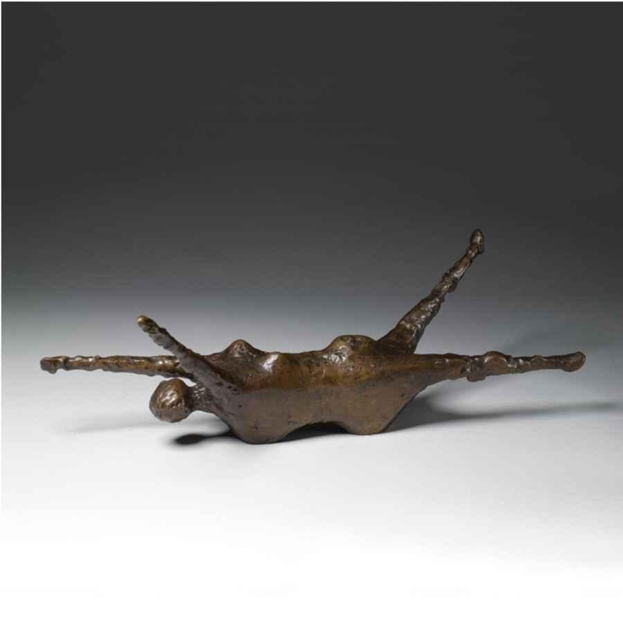 Artwork by Kenneth Armitage, SPRAWLING WOMAN (SMALL VERSION), Made of bronze with brown patina