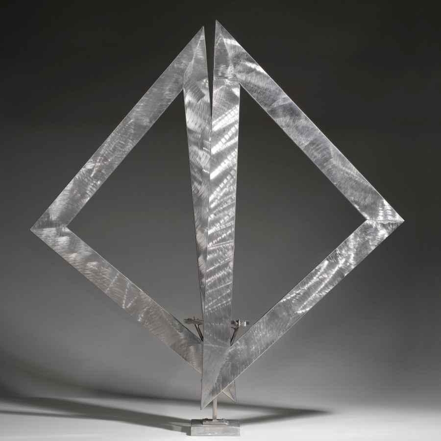 George Rickey | Two Open Triangles Leaning Gyratory III (1988) | MutualArt