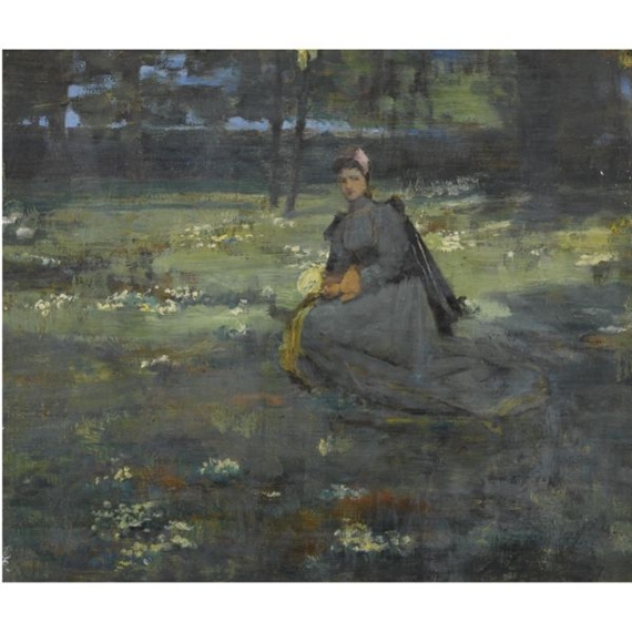 AMONG THE PRIMROSES by John Lavery, 1887