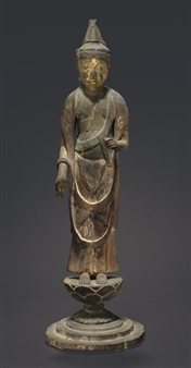 A Wood Figure of the bodhisattva Avalokiteshvara (Sho-Kannon) from Kofukuji (Kofukuji Sentai-butsu) - Heian Period, 12th Century