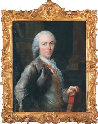 Portrait of a writer, traditionally identified as the portrait of the encyclopaedist Denis Diderot by Jacques-Andre-Joseph Camelot Aved