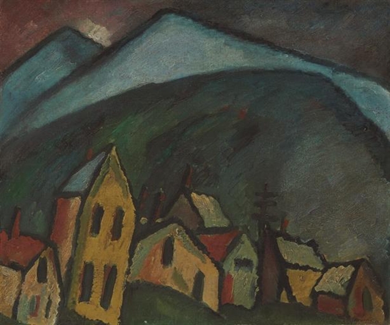 Berglandschaft mit Häusern by Alexej von Jawlensky, 1912