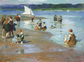 Bathing Beach--Low Tide - Edward Potthast
