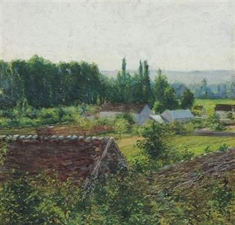Farmhouses in Giverny - John Leslie Breck
