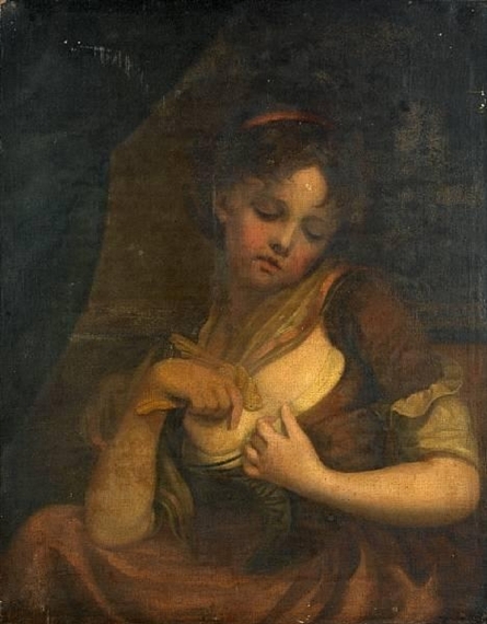 A young girl with a canary by Jean-Baptiste Greuze