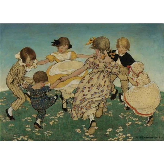 ROUND THE RING OF ROSES by Jessie Willcox Smith, 1914