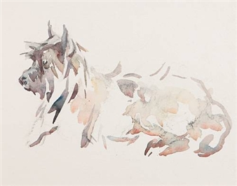 Terrier crouching - Nancy Jane Burton