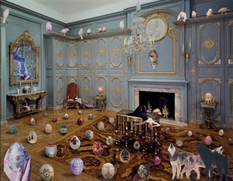 BLUE ROOM WITH EGGS by Marnie Weber, 2001