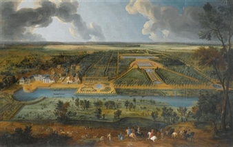 Veduta di parco con castello - French School, 18th Century