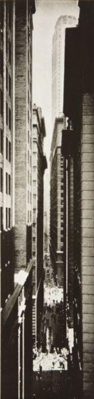 Berenice Abbott | Exchange Place from Broadway (1936) | MutualArt
