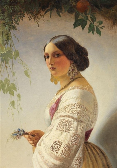 Bildnis einer jungen Frau by Timoleon von Neff, 1840