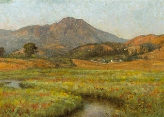 Poppies beneath Mt. Tamalpais by William Barr