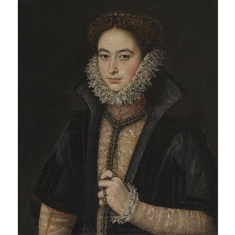 PORTRAIT OF A NOBLEWOMAN, SAID TO BE THE INFANTA CATALINA MICAELA OF SPAIN (1567-1597) - Roland De Moys