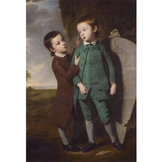 George Romney | PORTRAIT OF TWO BOYS WITH A KITE | MutualArt