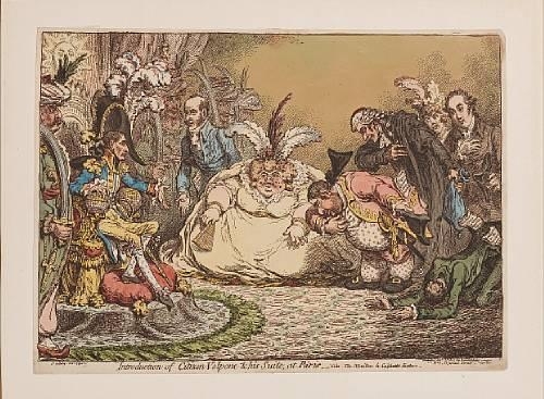 Artwork by James Gillray, Introduction of Citizen Volpone & His Suite at Paris, Made of Etching