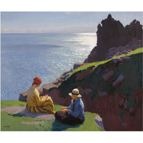 dame-laura-knight-on-the-cliffs-mutualart