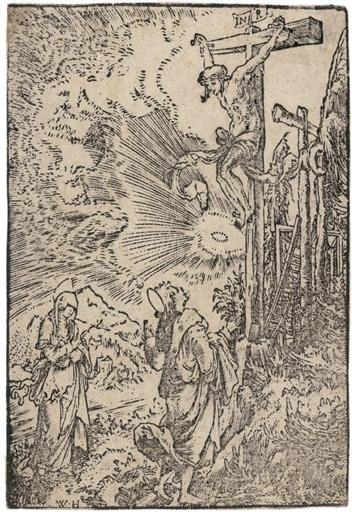 The Large Crucifixion (B., Holl. 5) by Wolf Huber, circa 1517