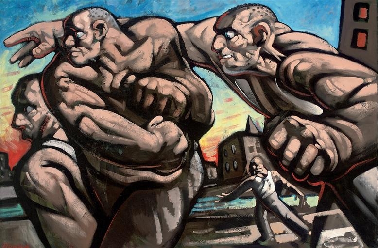 Peter Howson Obe | Wrestlers | MutualArt