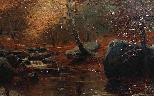 A woodland stream by Konrad Alexander Müller-Kurzwelly