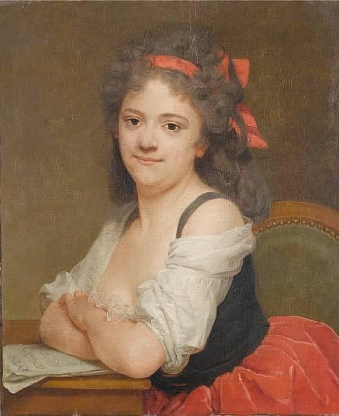 Portrait of a lady seated by Antoine Vestier