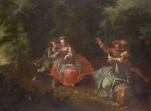 A fête champêtre by German School, 18th Century