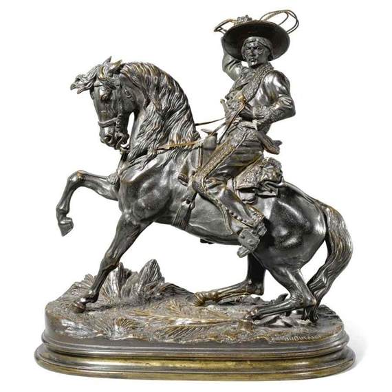 Plomb Creux Cavalier Mexicain Au Lasso - Soldat De Plomb Ancien / Antique Toy Soldier