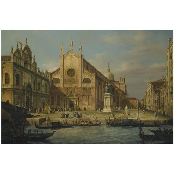 VENICE, A VIEW OF THE CHURCH OF SS. GIOVANNI E PAOLO, LOOKING EAST, WITH THE MONUMENT TO BARTOLOMEO COLLEONI by Francesco Zanin