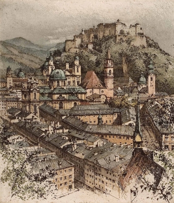 Salzburg - Hohenfeste by Robert Kasimir, 1950