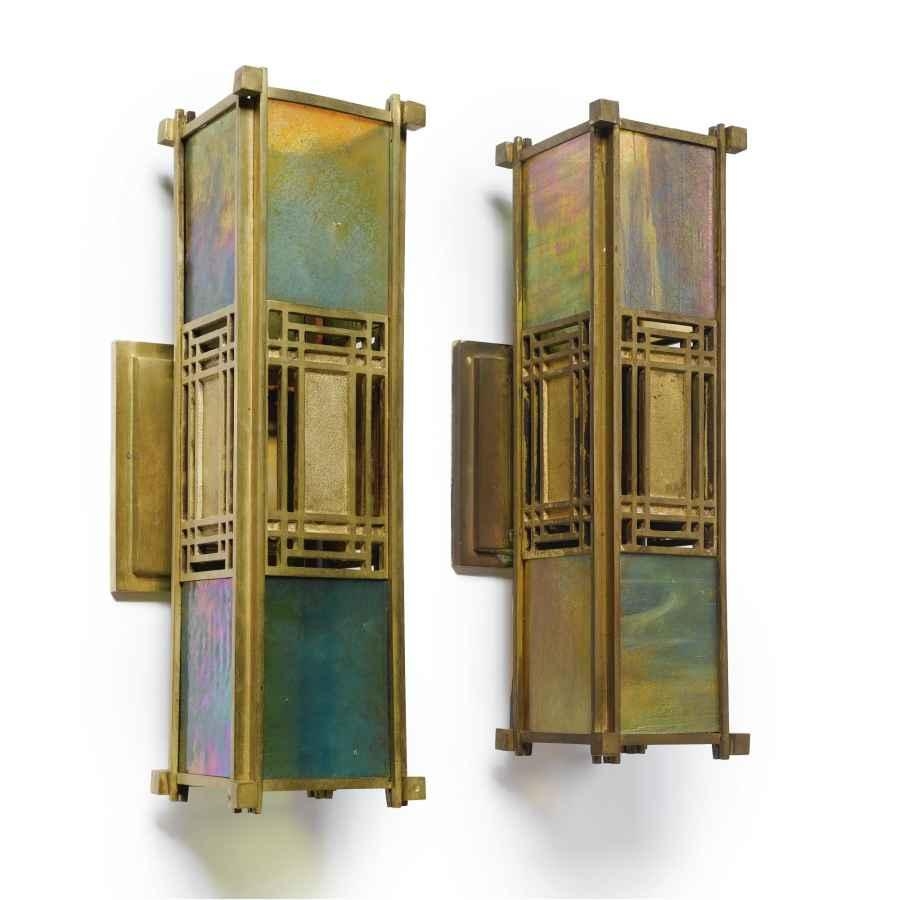 PAIR OF SCONCES FROM THE SUSAN LAWRENCE DANA HOUSE, SPRINGFIELD, ILLINOIS