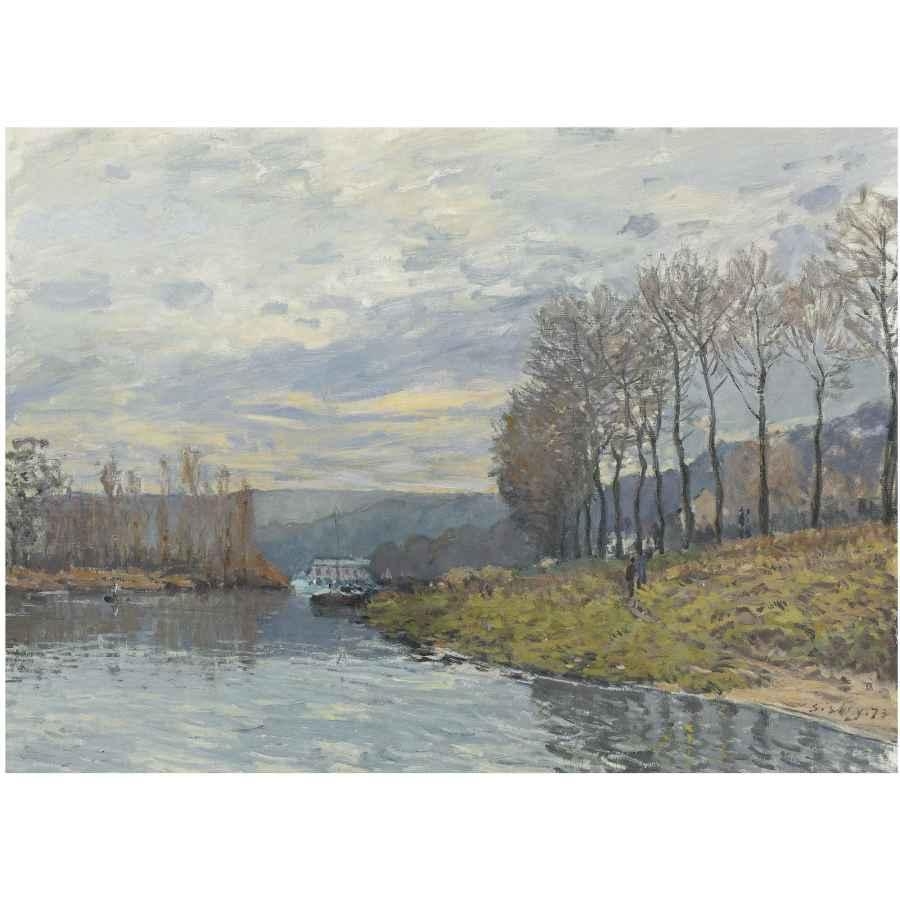 Tableau Toile Alfred Sisley "La Seine à Bougival" - Impression Sur Lin/bois, Style Impressionniste - Neuf Prêt à Accrocher