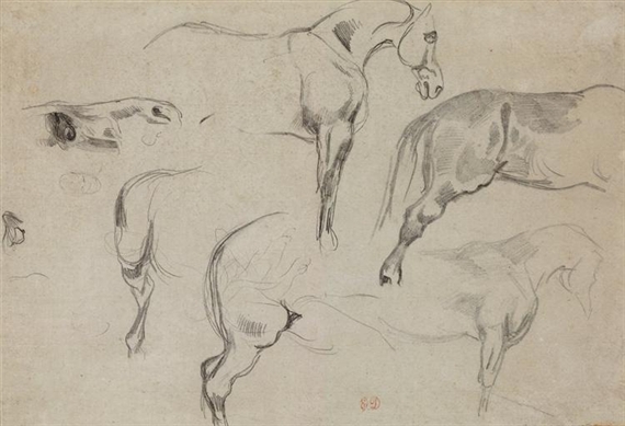 Studies of a horse by Eugène Delacroix