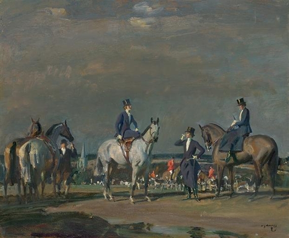 Study for 'Why Weren't You Out Yesterday' by Sir Alfred James Munnings