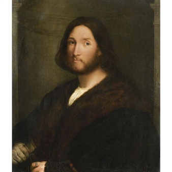 PORTRAIT OF A GENTLEMAN, SAID TO BE 'AURELIO ONIGO', HALF-LENGTH AND HOLDING A BOOK - Jacopo Palma il Vecchio