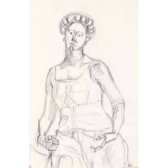 STUDY FOR "HOLY HOUR" - RECTO by Ferdinand Hodler