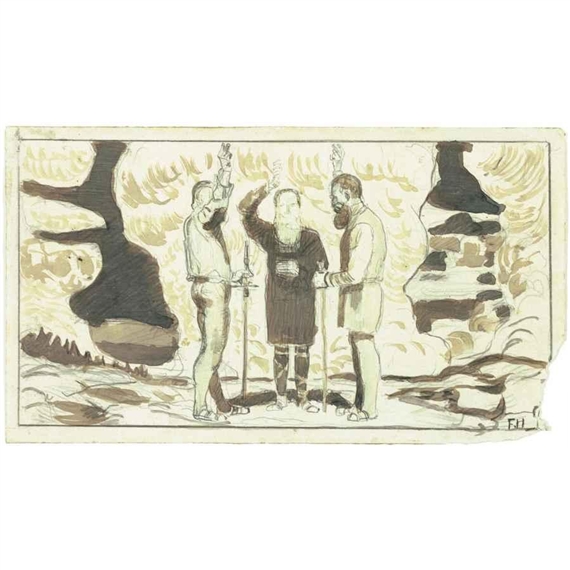 STUDY FOR "RÜTLISCHWUR" by Ferdinand Hodler