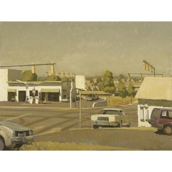 Landscape with Three Cars by Philip Geiger, 1987